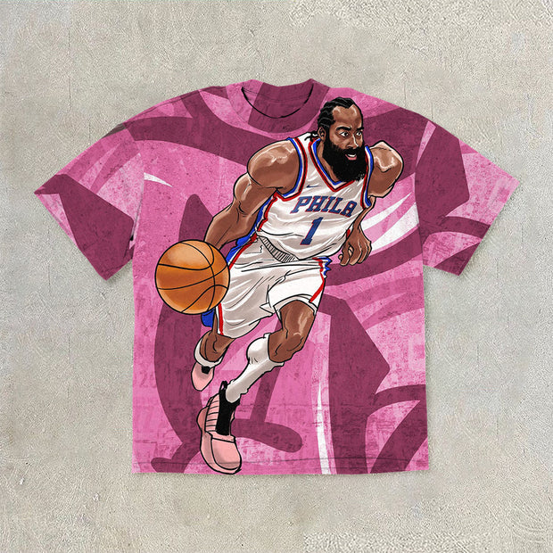 Trendy basketball casual short-sleeved T-shirt