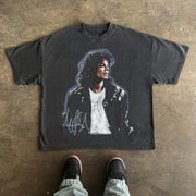Michael Jackson Print Short Sleeve T-Shirt