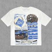 Retro Baseball Print Casual Street T-Shirt