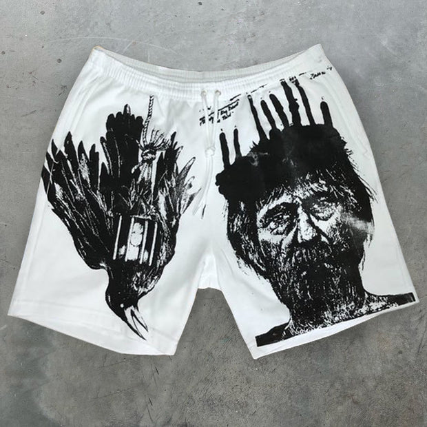 Crow and Old Man Casual Street Track Shorts