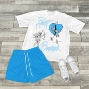 Casual Personalized Letter Print Preppy T-Shirt Shorts Set
