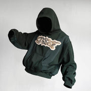 Casual street patchwork patch sports cotton hoodie