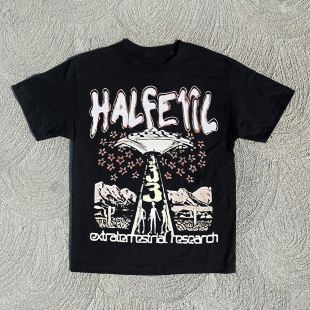 Casual Half Evil Print Short Sleeve T-Shirt
