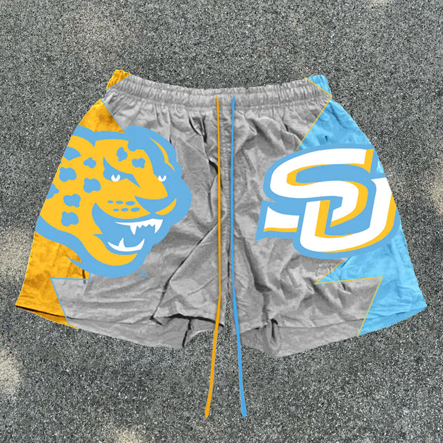 Leopard print casual street sports shorts
