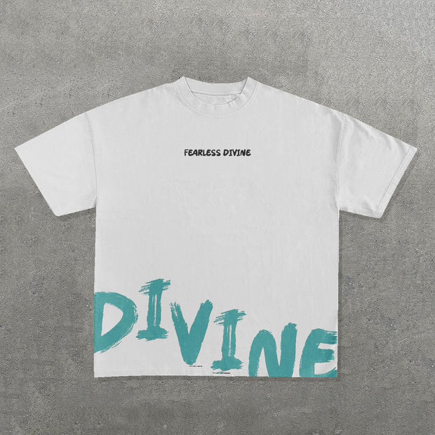 Fearless Divine Print Short Sleeve T-Shirt