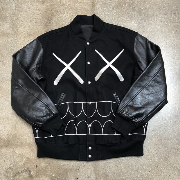 Leather stitching street baseball uniform long-sleeved jacket
