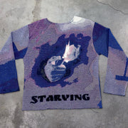 Retro hip hop trendy printed sweatshirt