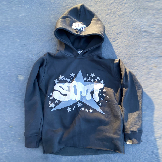 statement street style star print hoodie