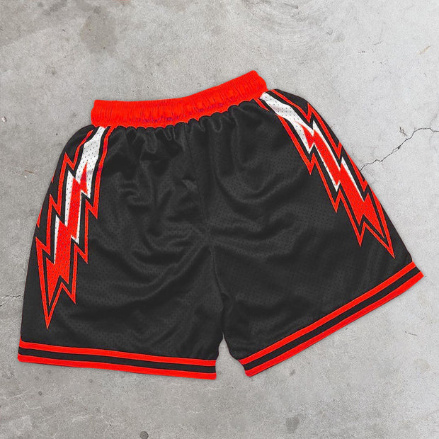 Flame fashion print basketball shorts
