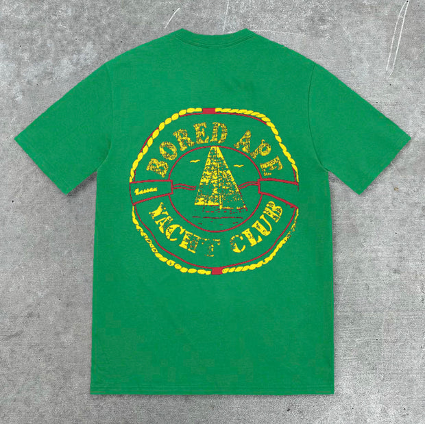 Retro casual street print T-shirt