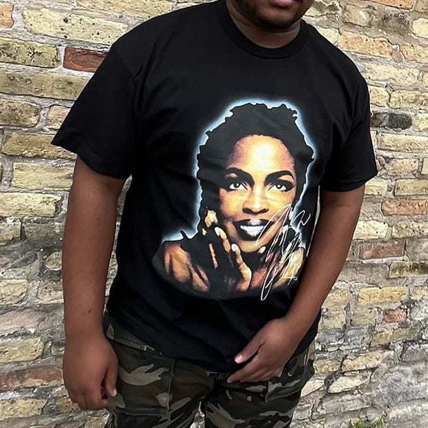 Basic Lauryn Hill Print Short Sleeve T-Shirt