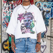 Mask Boy Printed Three-quarter Sleeve T-shirt