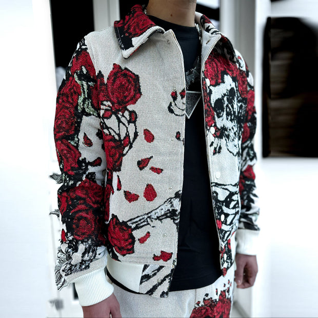 rose skull tapestry jacket