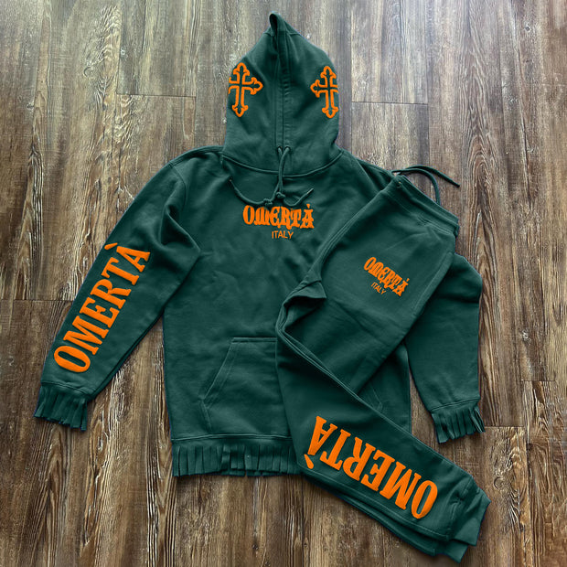 Tassel trendy printed street hoodie set