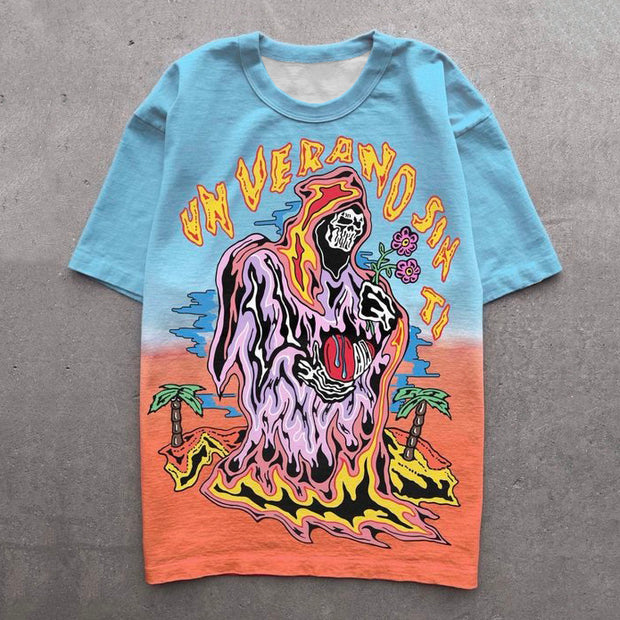 Un Verano Sin Ti Stitch Color Print T-Shirt