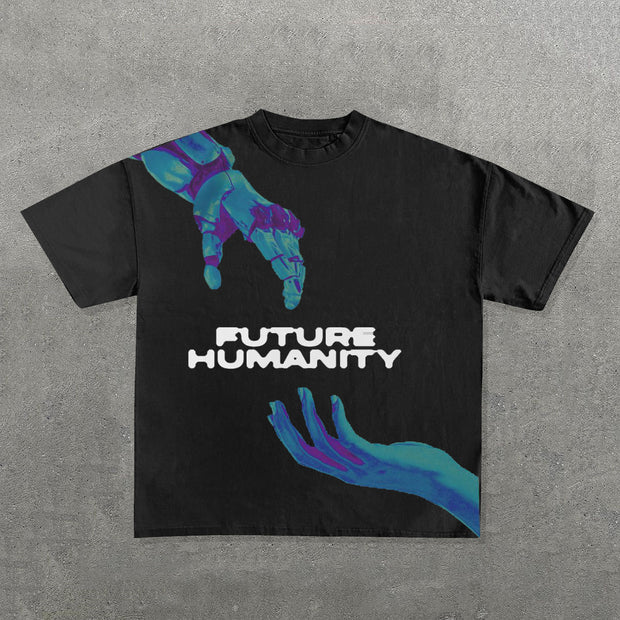 Future Humans Print Short Sleeve T-Shirt
