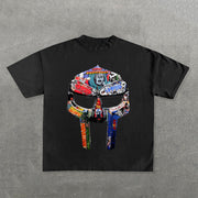 MF Doom Mask Print Short Sleeve T-Shirt