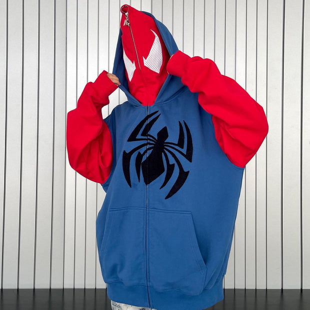 Contrast Spider-Man Full-Zip Hoodie