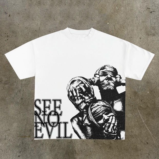 See No Evil Print Short Sleeve T-Shirt