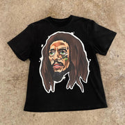Personalized Bob Marley Print Short Sleeve T-Shirt