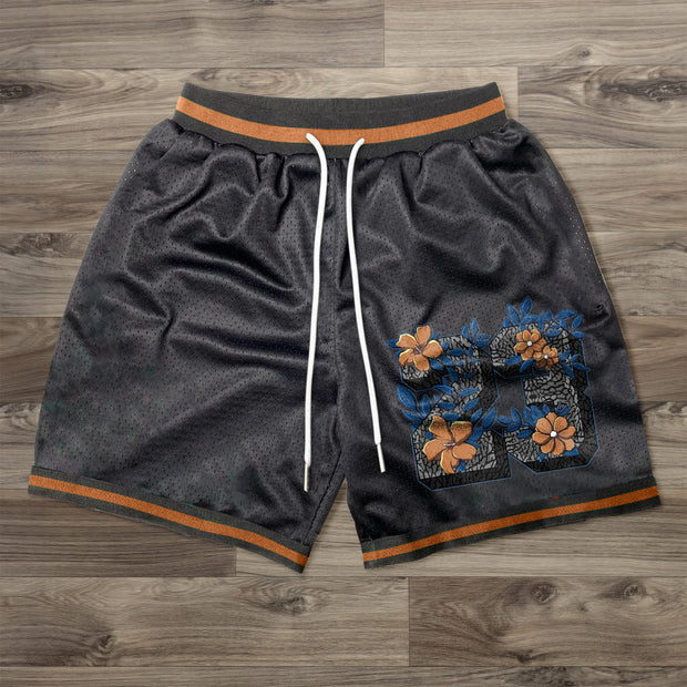 Basketball-print mesh trendy shorts