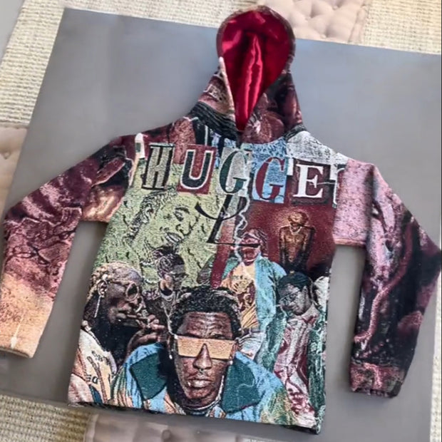 Rapper patchwork tapestry hoodie