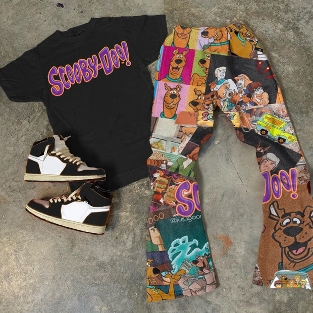 Fashion Scooby Doo Print T-Shirt Trousers Two-Piece Set