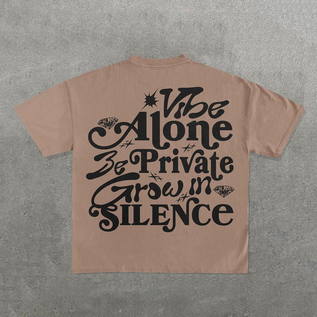 Grow In Silence Print Short Sleeve T-Shirt