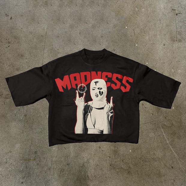 Madness Printed Three-quarter Sleeve T-shirt