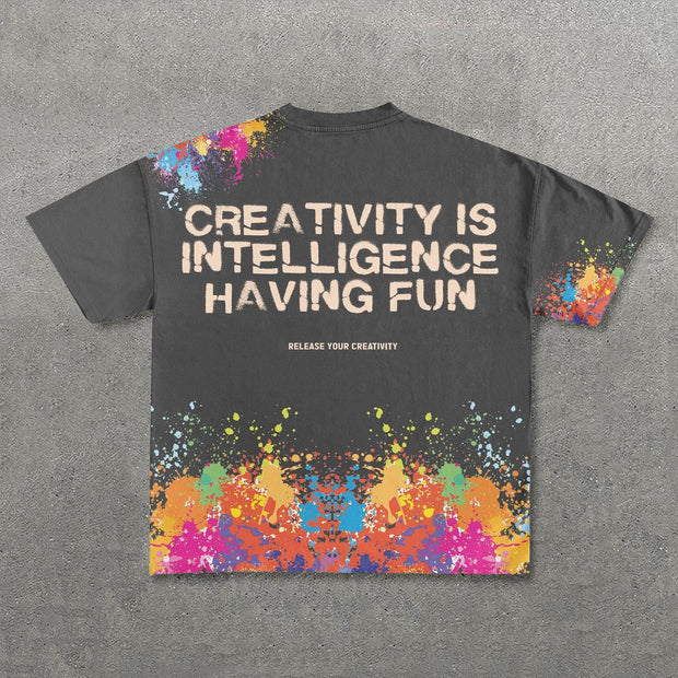 Release Your Creativity Print Short Sleeve T-Shirt