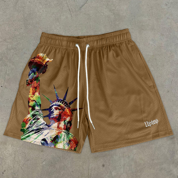 Casual Statue of Liberty Stretch Shorts