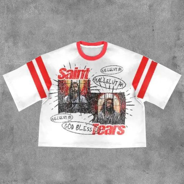 Jesus Saint Print Short Sleeve T-Shirt