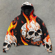 Trendy skull flame fashion hoodie