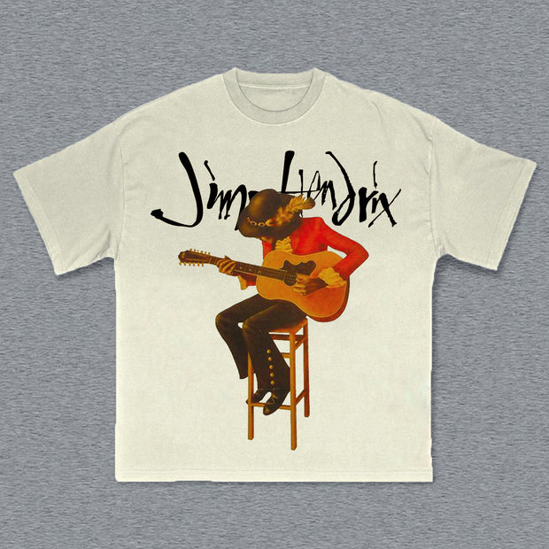 Commemorative Edition Guitarist Print Short Sleeve T-Shirt
