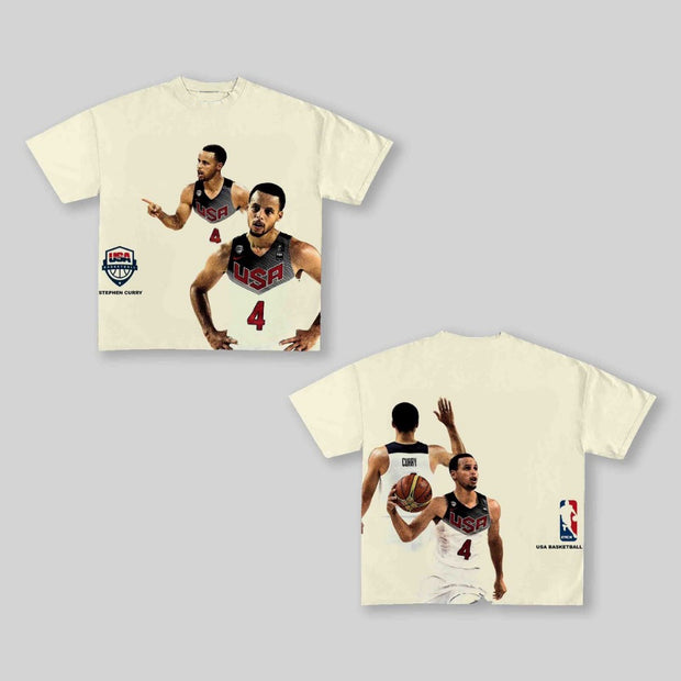USA Curry Print T-shirt