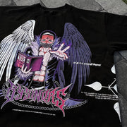 Anime angel devil printed T-shirt