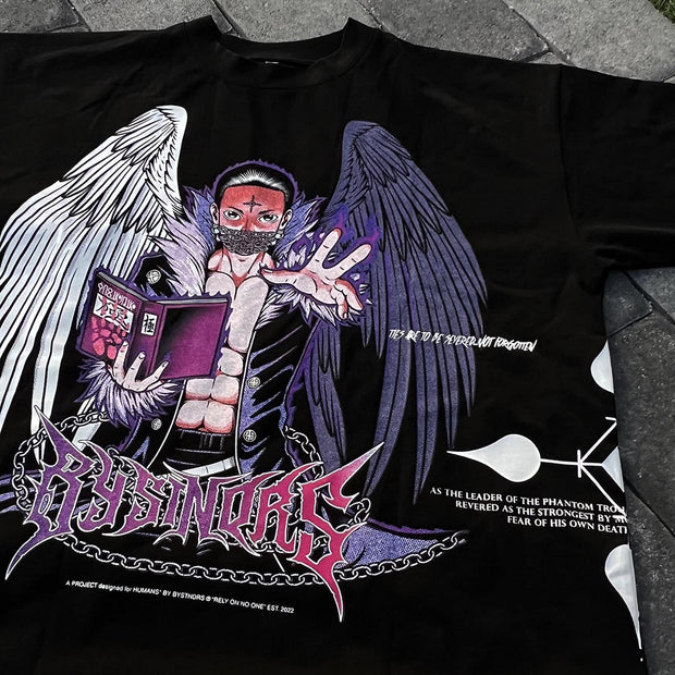 Anime angel devil printed T-shirt