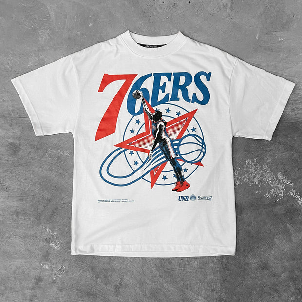 Street Basketball Philadelphia 76 Print T-Shirt