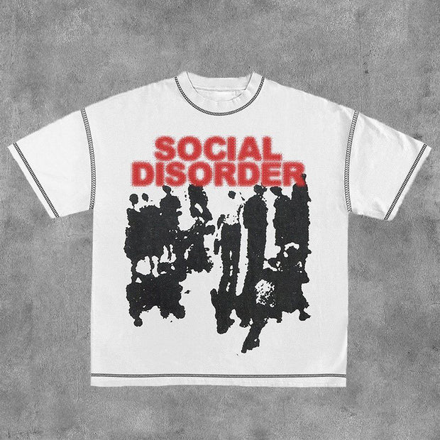 Social Disorder Print Short Sleeve T-Shirt