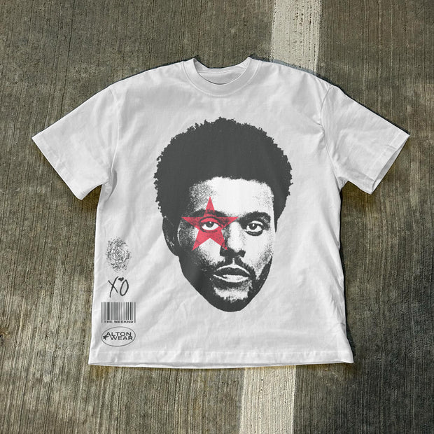 Casual The Weeknd Print Short Sleeve T-Shirt