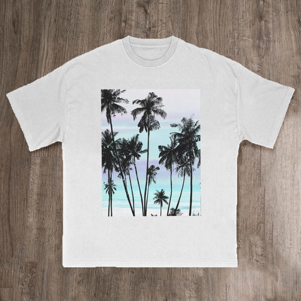 Coconut Palm Print Short Sleeve T-Shirt