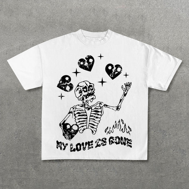 My Love Is Gone Print Short Sleeve T-Shirt