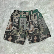 Sza Ctrl graphic tapestry shorts