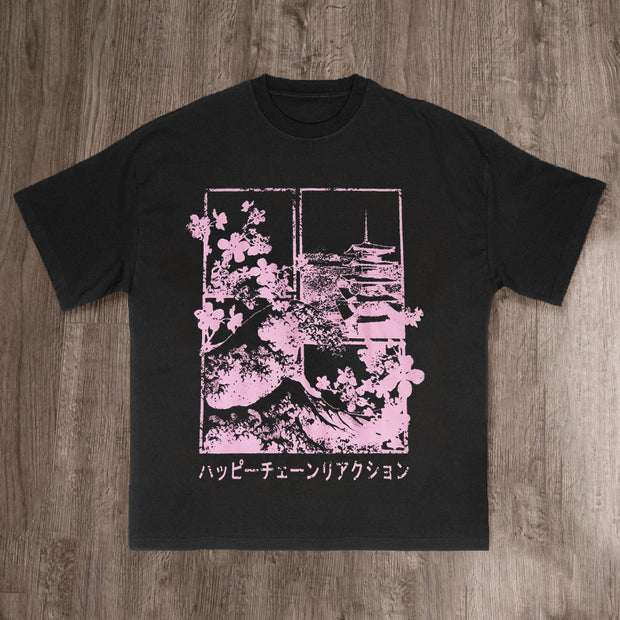 Sakura Print Short Sleeve T-Shirt