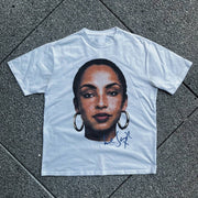 Fashion Basics Sade Adu Print Short Sleeve T-Shirt
