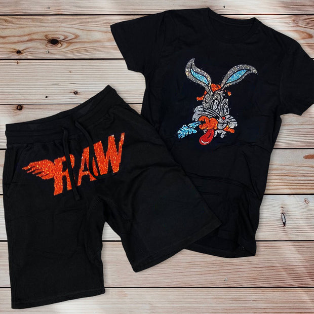 Street Bunny Print Shorts Set