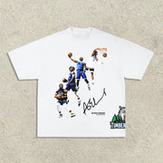 Timberwolves casual street basketball star T-shirt