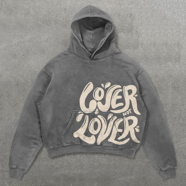 Loser Not Lover Letters Print Long Sleeve Hoodies