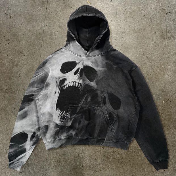 Personalized Dark Style Skull Print Long Sleeve Hoodies