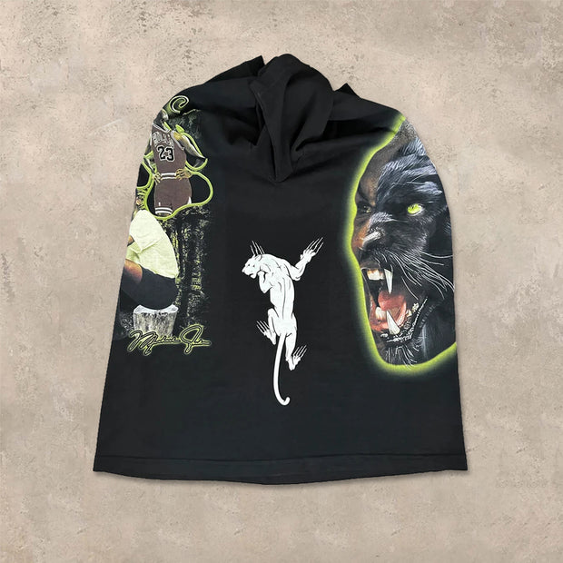 Street Basketball Panther Print T-Shirt
